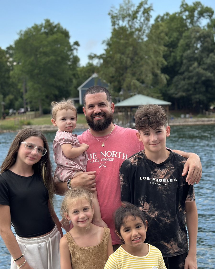 Will, founder of HudsonAIly, with his five kids in the Hudson Valley
